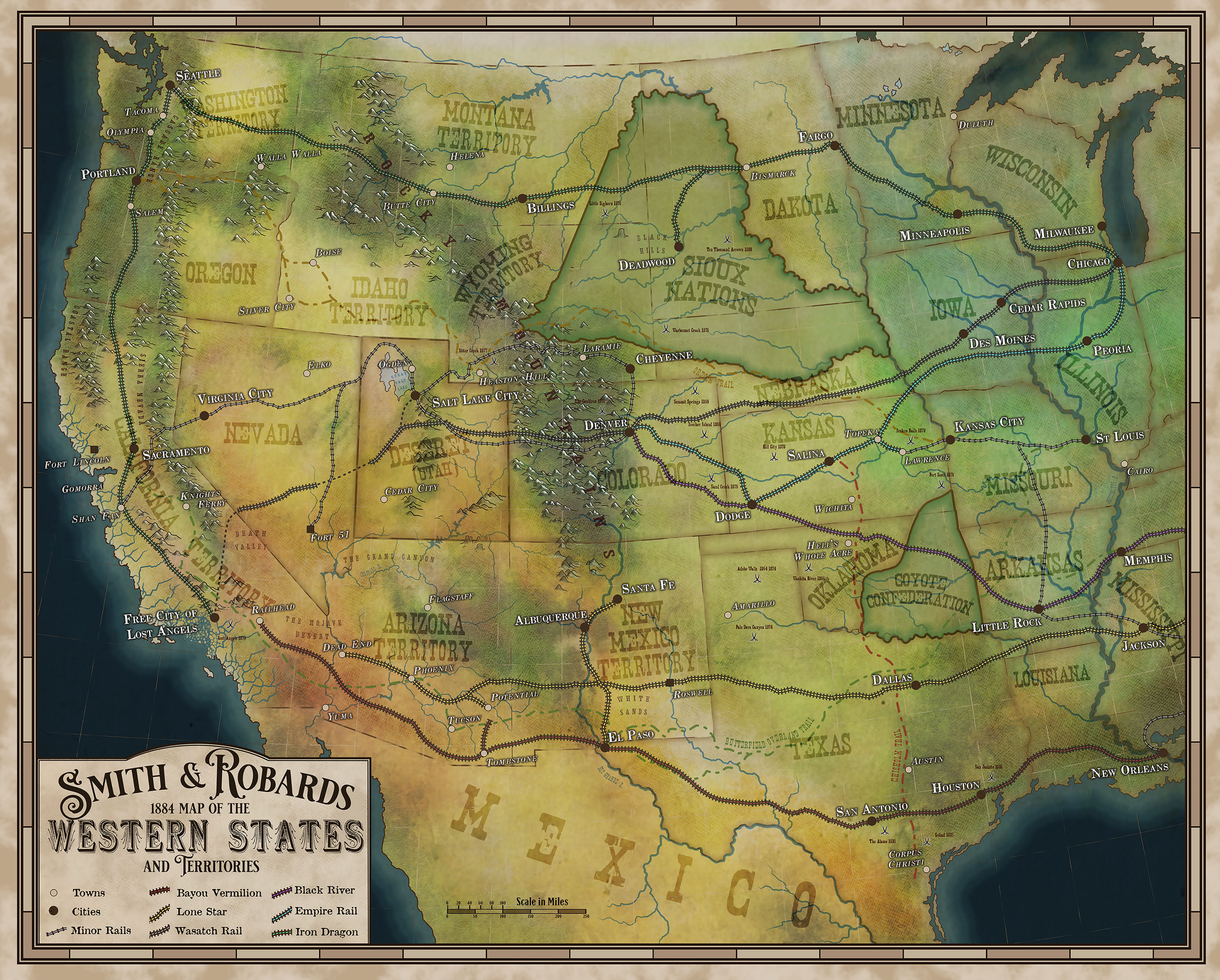 Map of the Weird Western Frontier